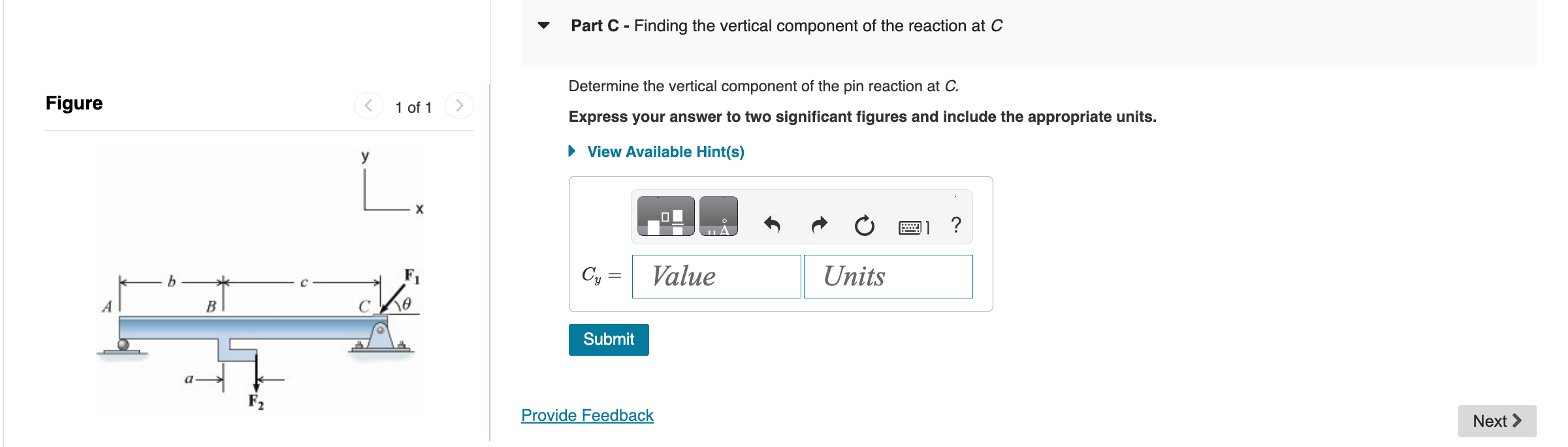 Solved Part A - Finding the vertical component of the | Chegg.com