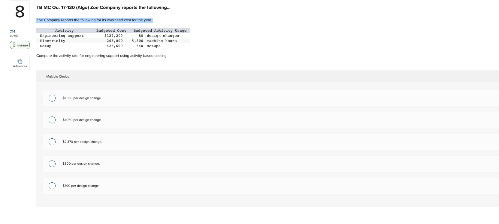 Solved TB MC Qu. 17130 (Algo) Zoe Company reports the