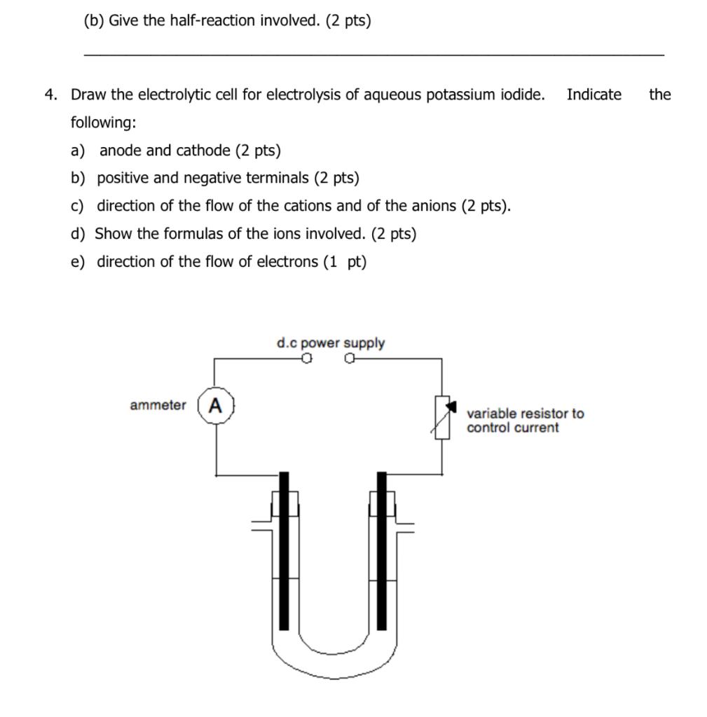 Solved THE ELECTROLYTIC CELL FORMULAS (1.5 pts) zinc sulfate