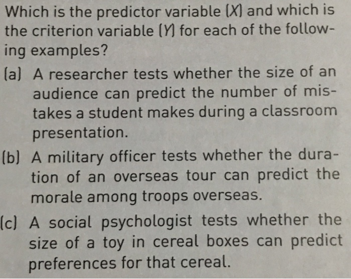Solved Which Is The Predictor Variable (Xl And Which Is T...
