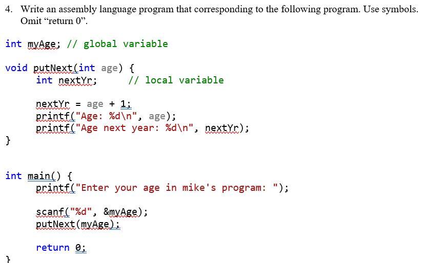Convert this C program into pep/9 assembly language.