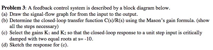 Solved Problem 3: A feedback control system is described by | Chegg.com