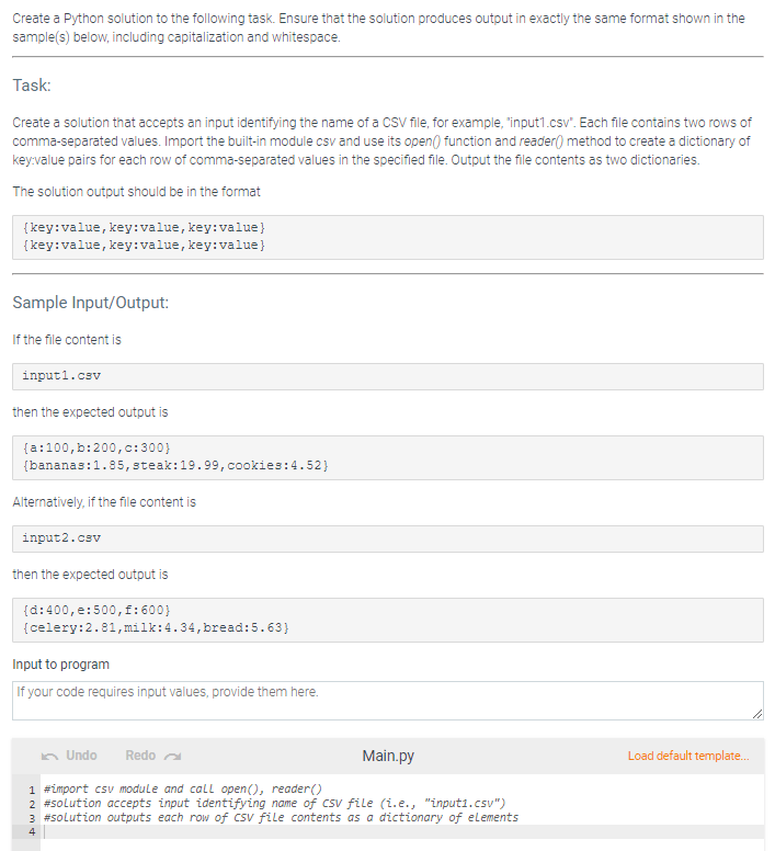 Solved Create a Python solution to the following task.