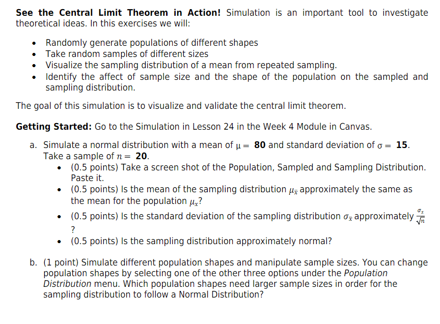 This is the population distribution. Realistically, | Chegg.com