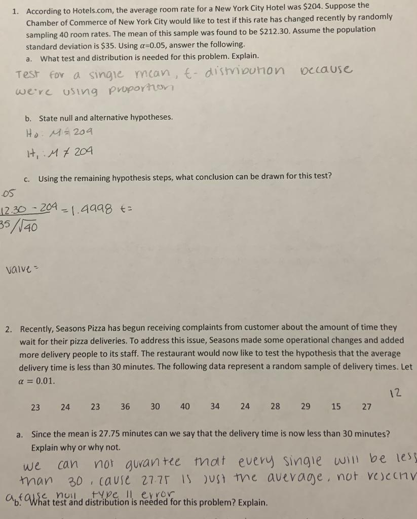 Solved 1. According to the average room rate for