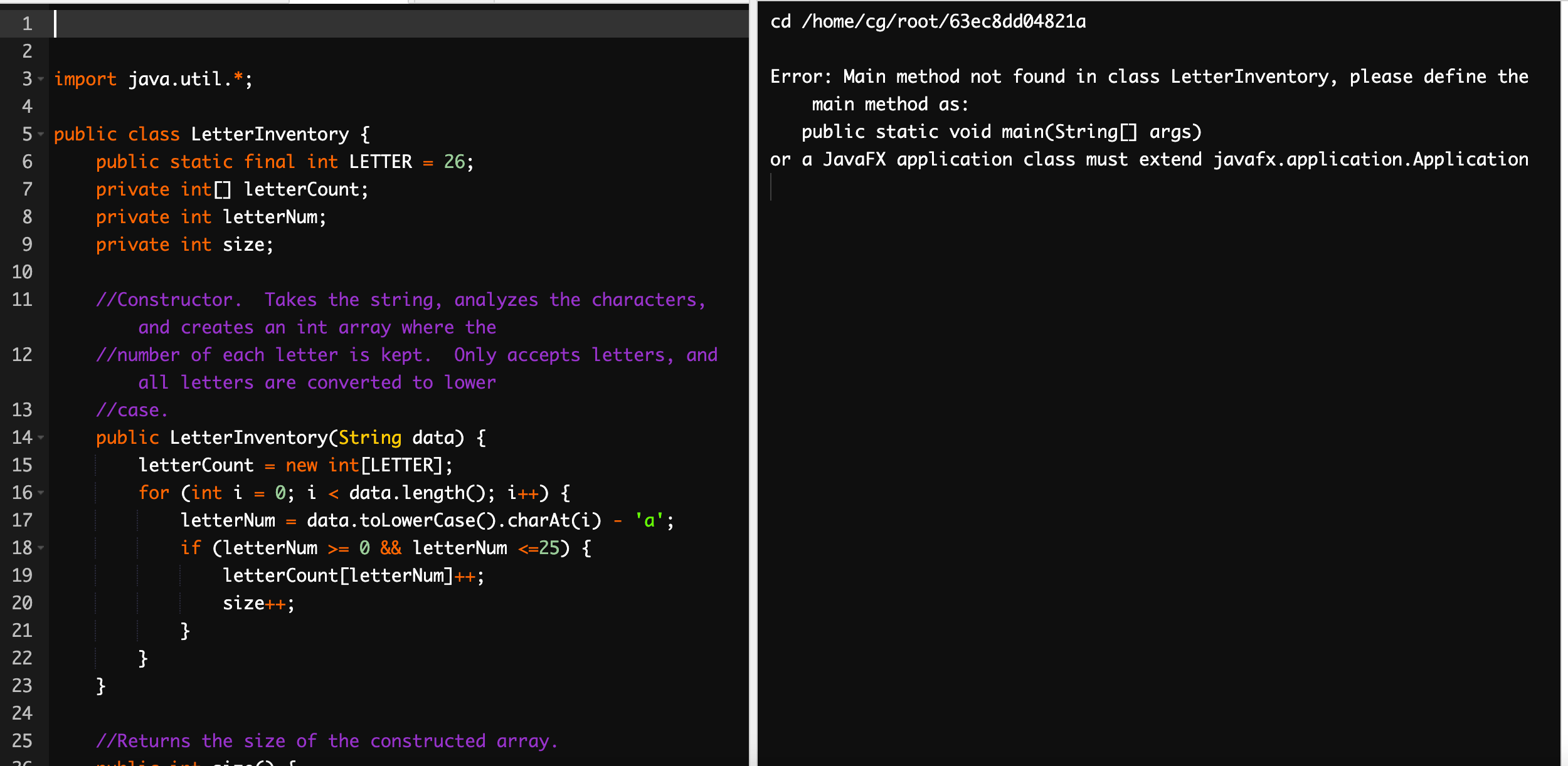 Solved Hello! Quick question. Why won't this run? When I put