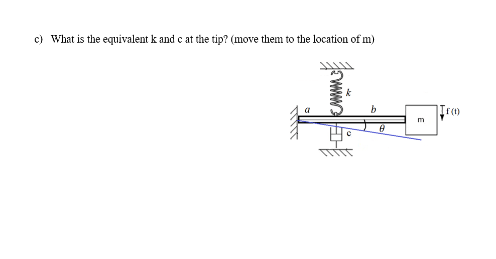 Solved c) What is the equivalent k and c at the tip? (move