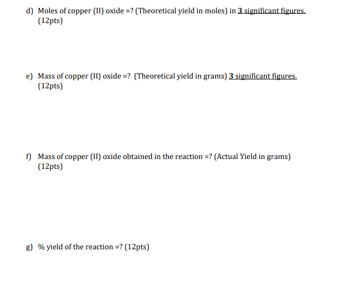 Solved 2. Calculations Express each answer with correct