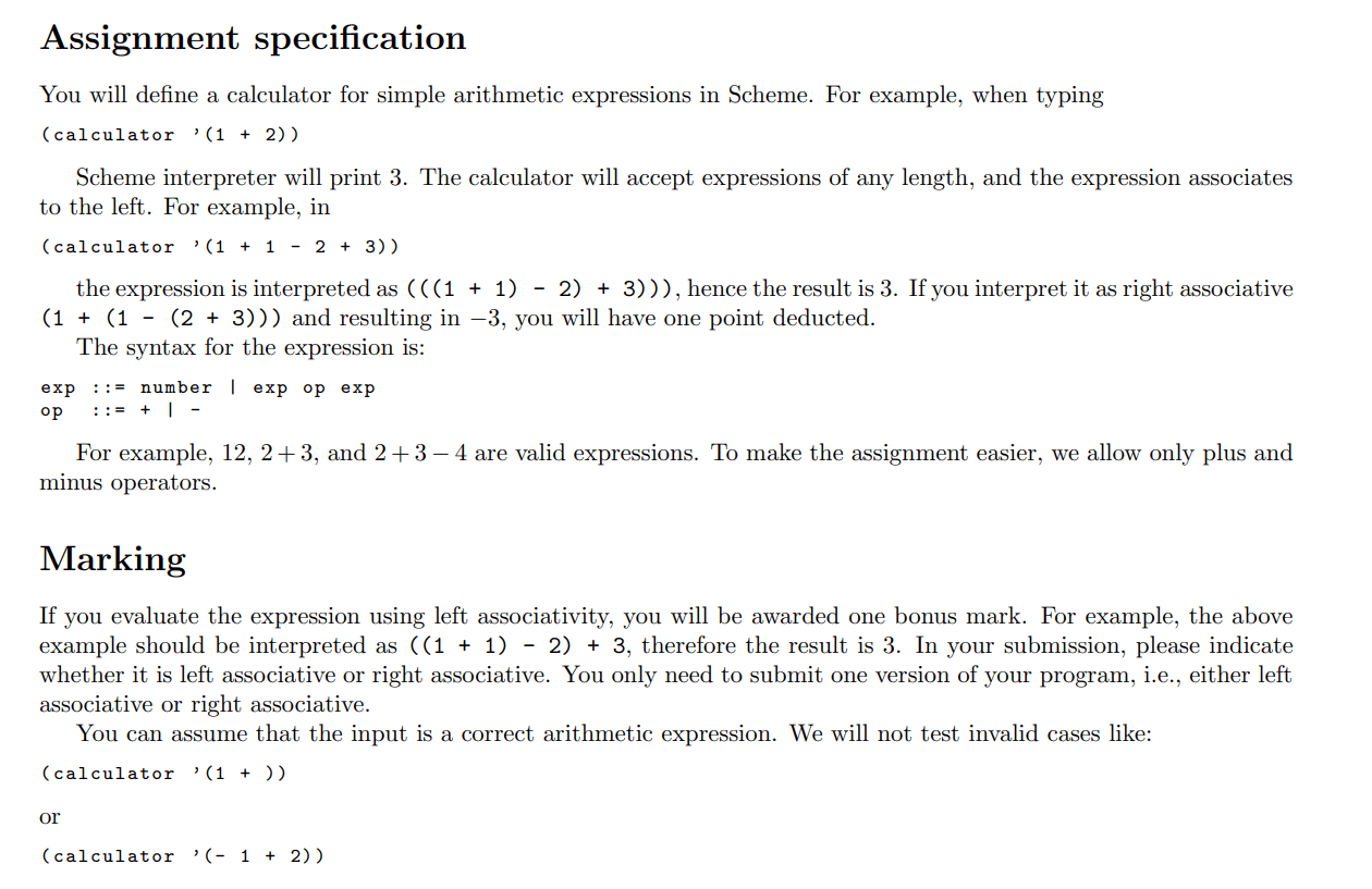 Solved Assignment specification You will define a calculator