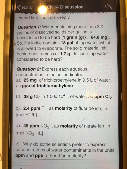 Solved Water containing more than 3.0 grains of dissolved
