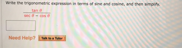 Solved Write The Trigonometric Expression In Terms Of Sin...