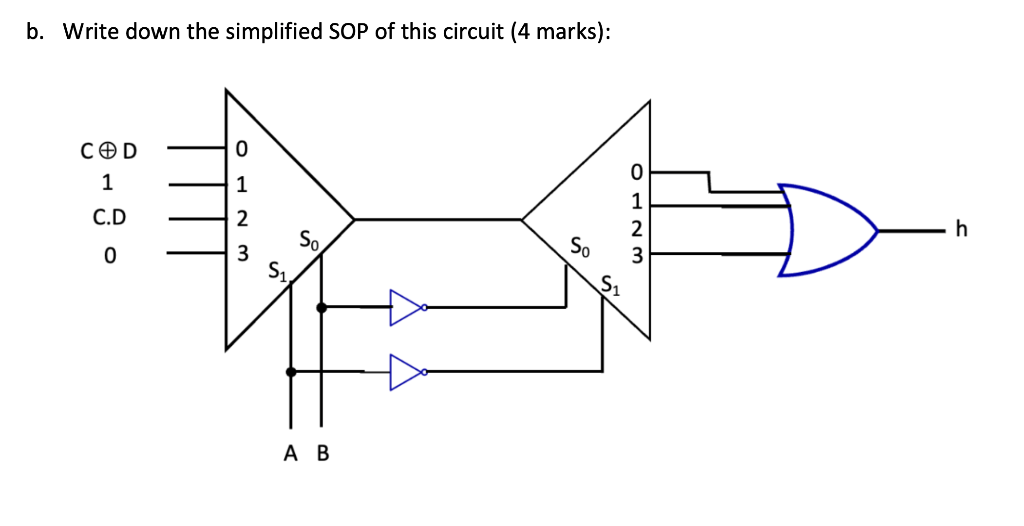 Solved b. Write down the simplified SOP of this circuit ( 4 | Chegg.com