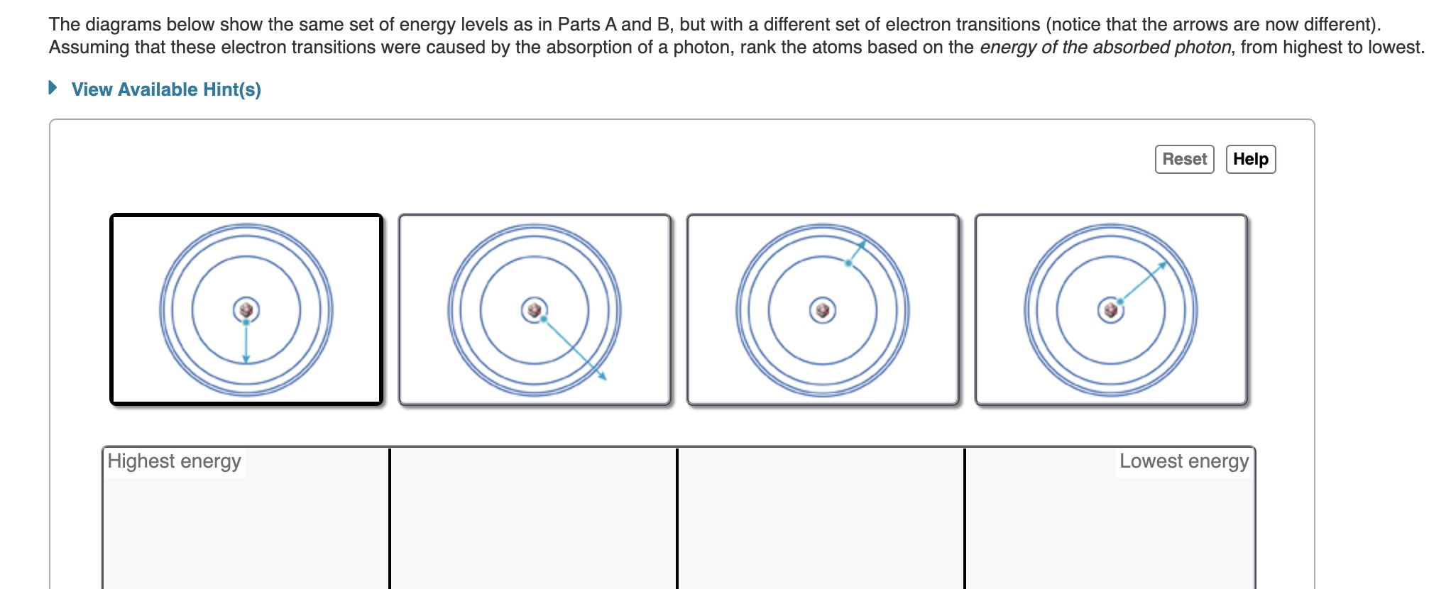 Solved The diagrams below show the same set of energy levels
