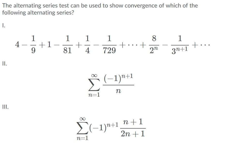Solved The alternating series test can be used to show