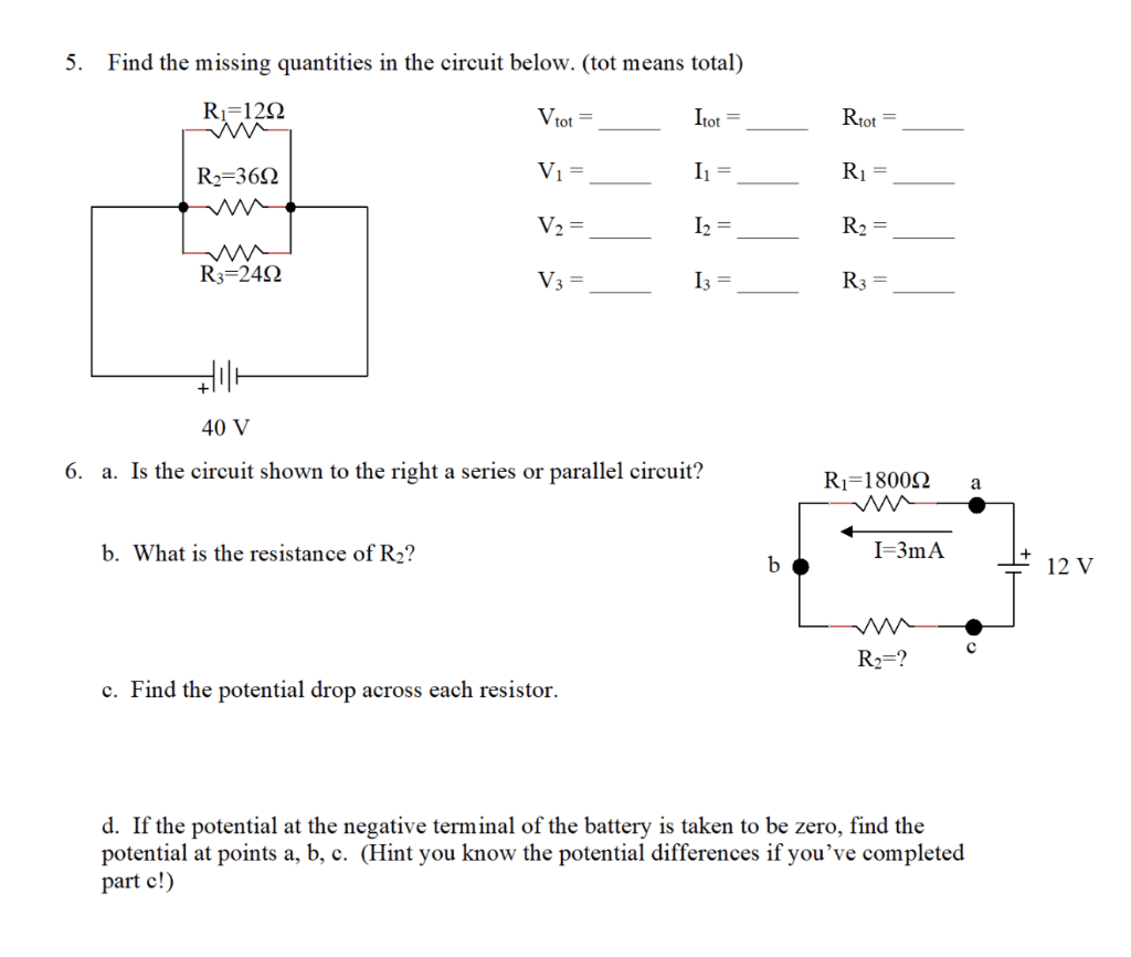 Solved 5 Find The Missing Quantities In Circuit Below Chegg Com