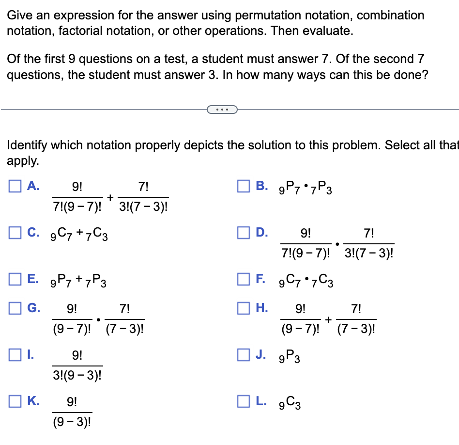 [Solved] Give an expression for the answer using permutat