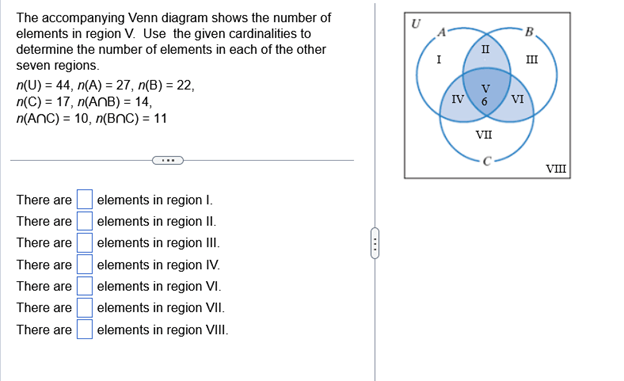 Solved The accompanying Venn diagram shows the number of | Chegg.com