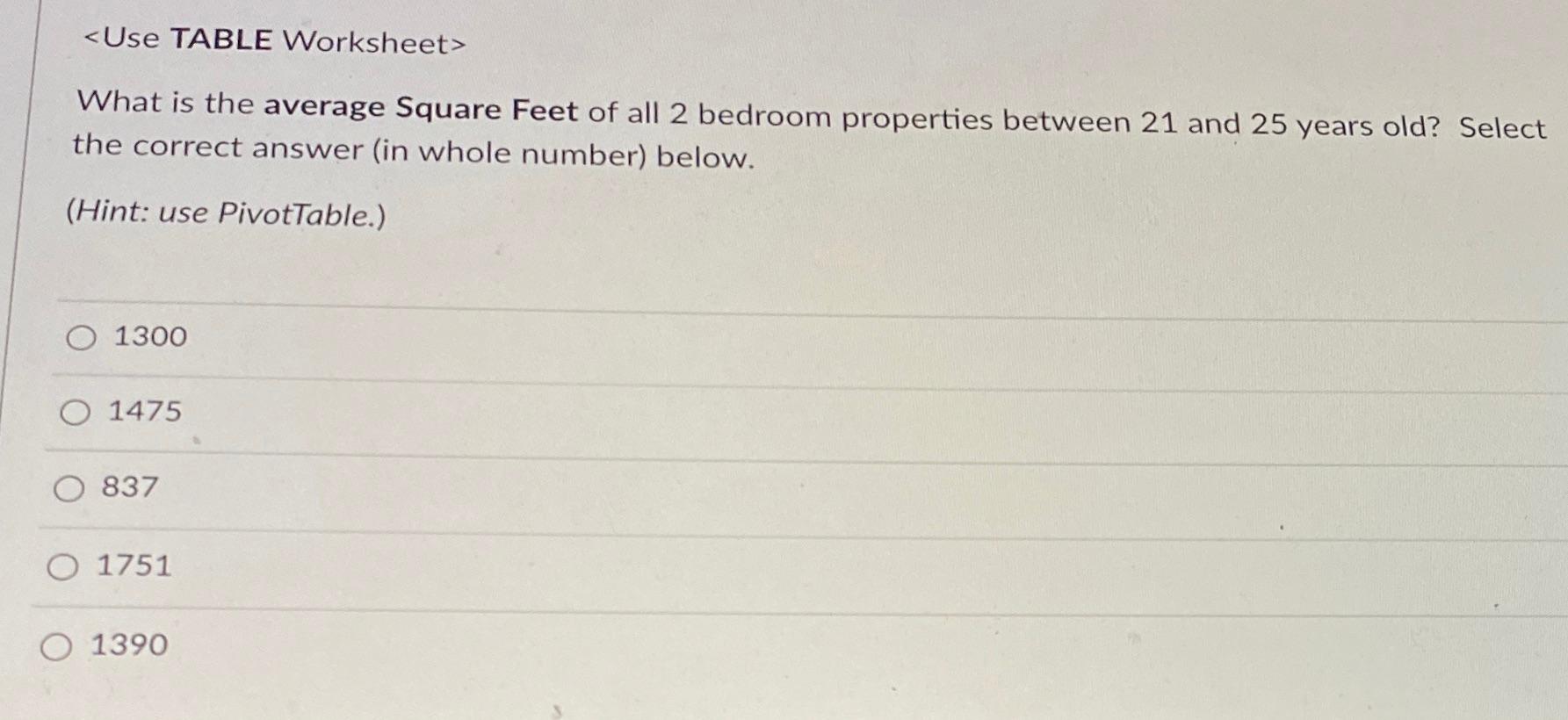 What is the average Square Feet of all 2 bedroom