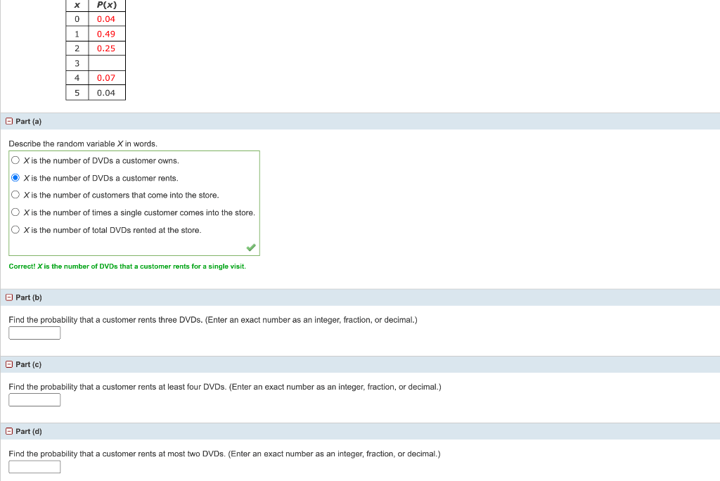 Solved People visiting video rental stores often rent more