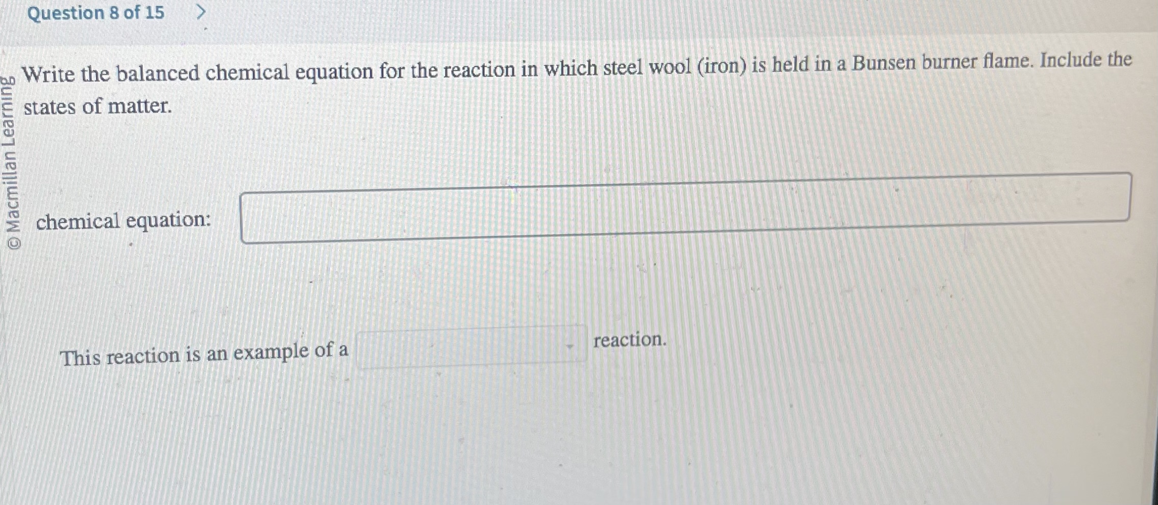 Solved Write the balanced chemical equation for the reaction