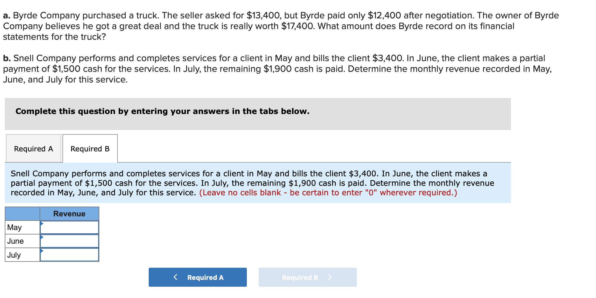 Solved a. Byrde Company purchased a truck. The seller asked