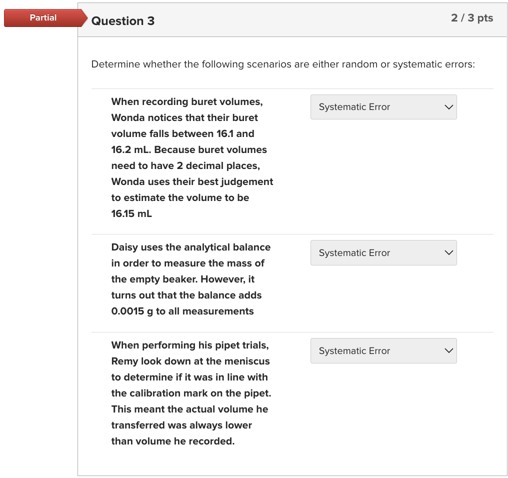 Solved Determine whether the following scenarios are either
