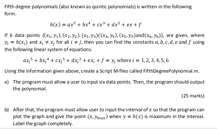 Solved Fifth Degree Polynomials (also Known As Quintic Po...