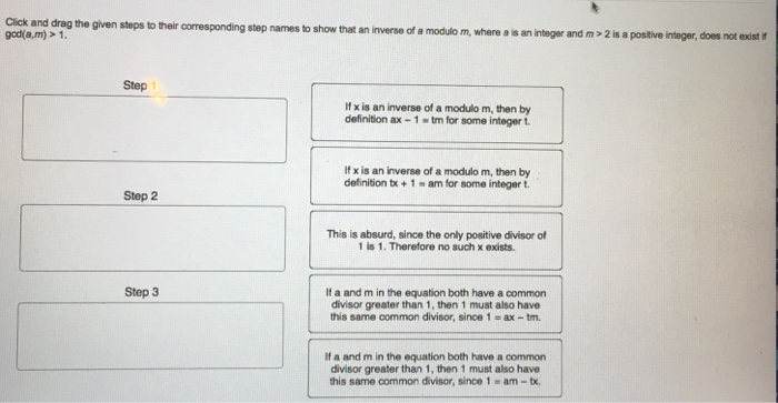 Solved Click And Drag The Given Steps To Their Correspond...