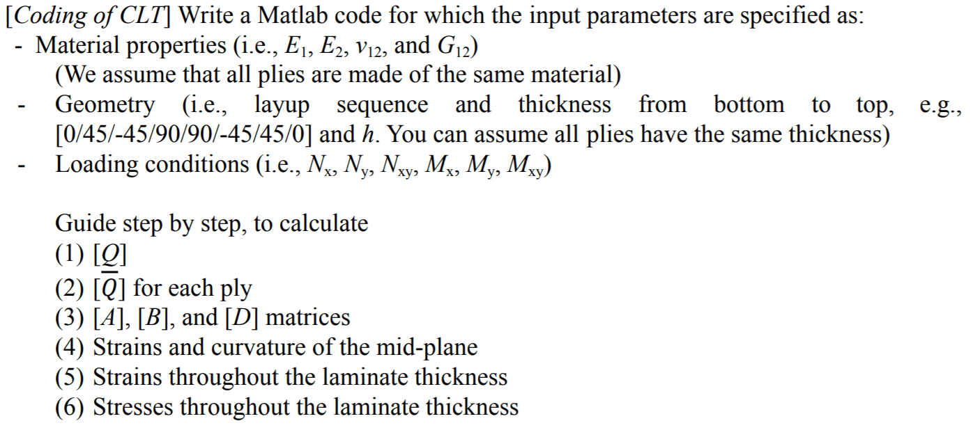 Composite Materials Please provide a clear Matlab