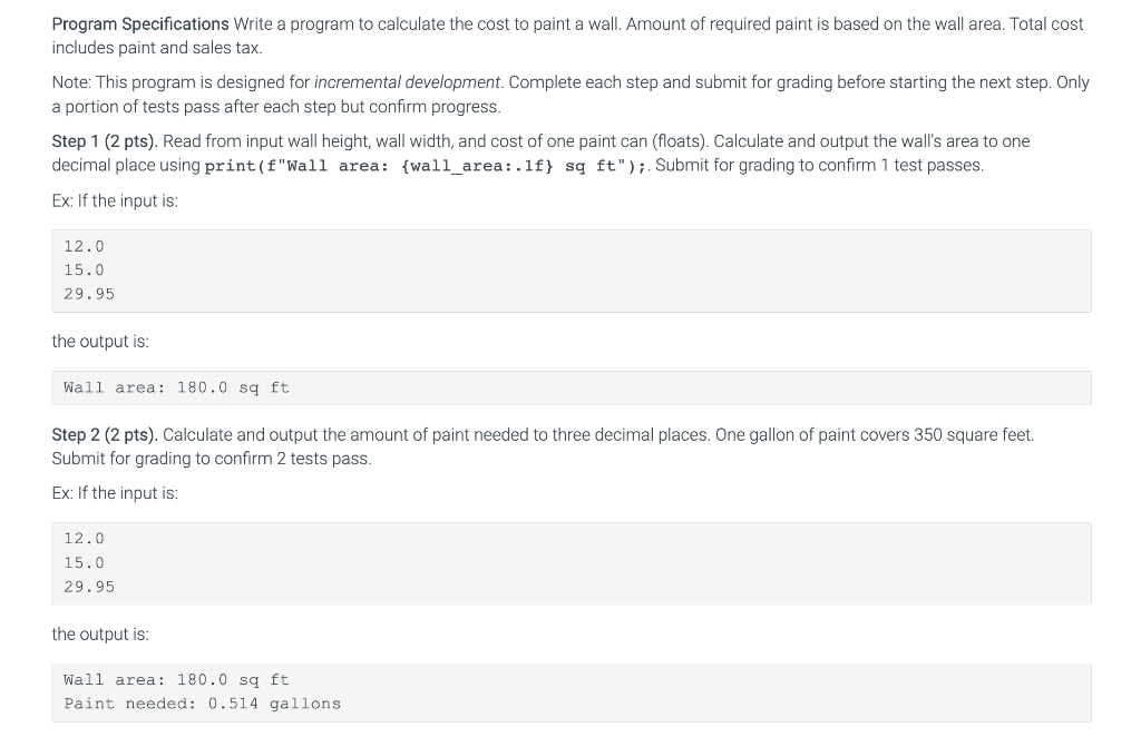 Solved Program Specifications Write a program to calculate