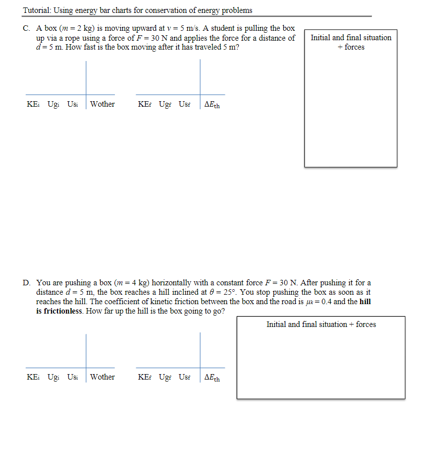 Solved Tutorial: Using energy bar charts for conservation of | Chegg.com