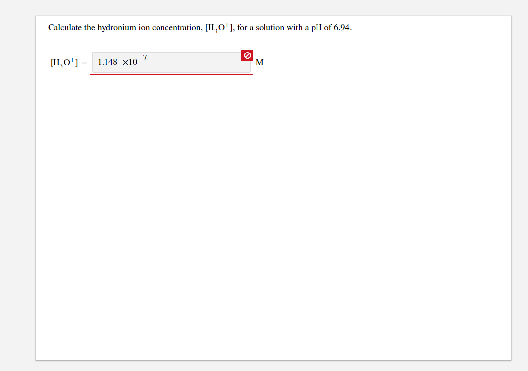 Solved Calculate The Hydronium Ion Concentration, [H3O+]