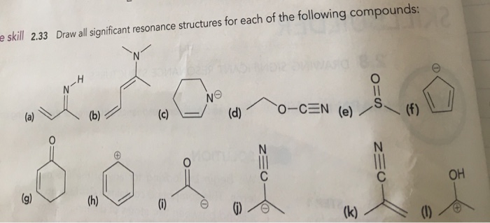 Solved Draw All Significant Resonance Structures For Each...