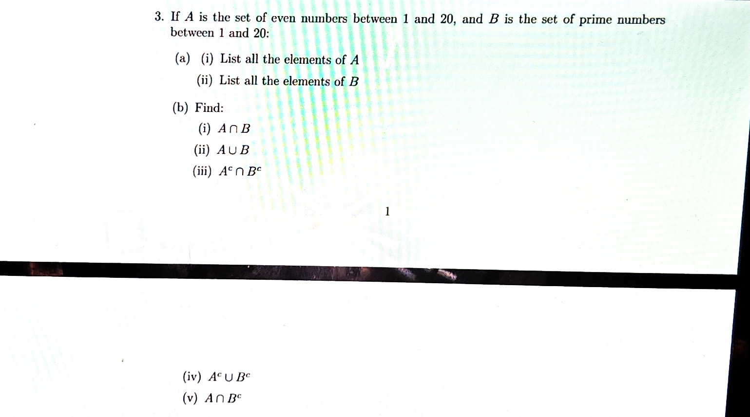 Solved 3. If A is the set of even numbers between 1 and 20 ,