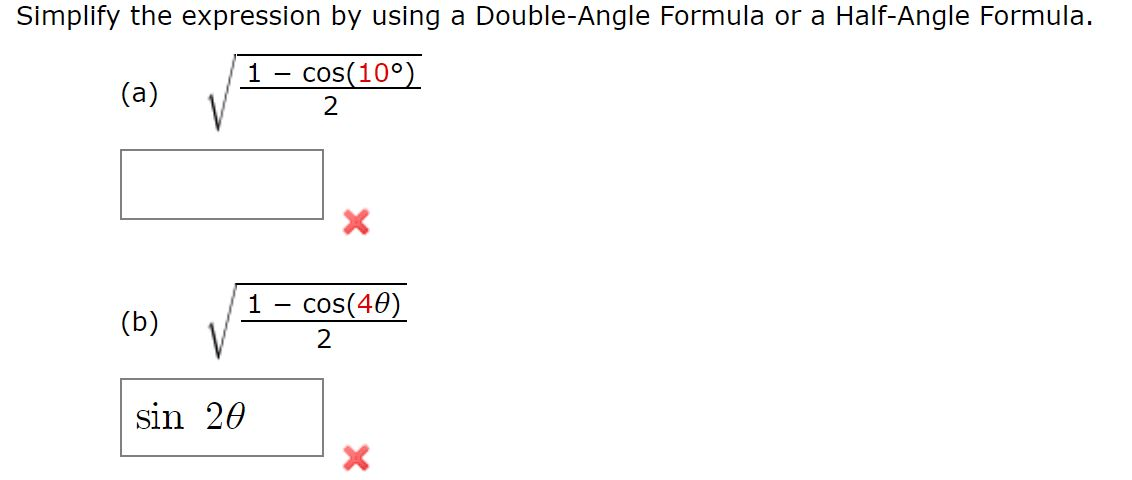 Solved Simplify The Expression By Using A DoubleAngle Fo...