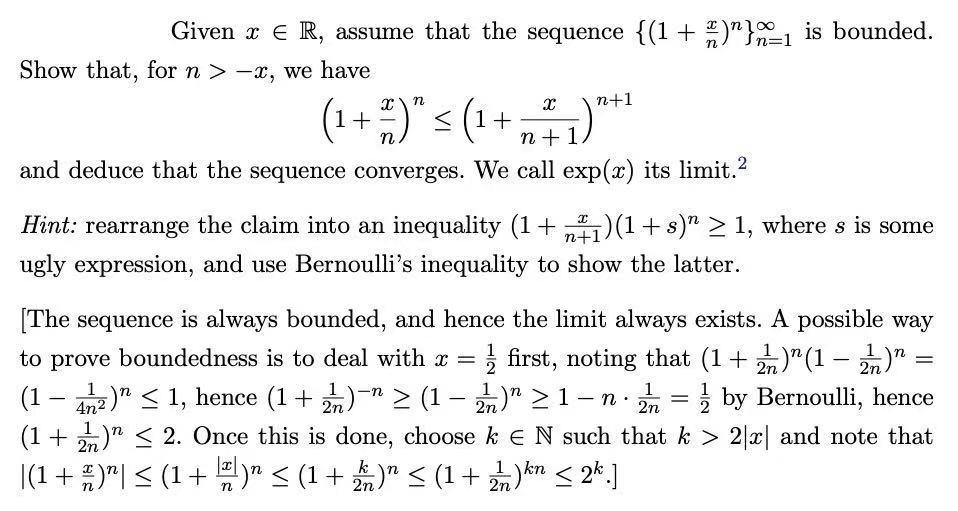Solved Given x e R, assume that the sequence {(1 + )"}n=1 is