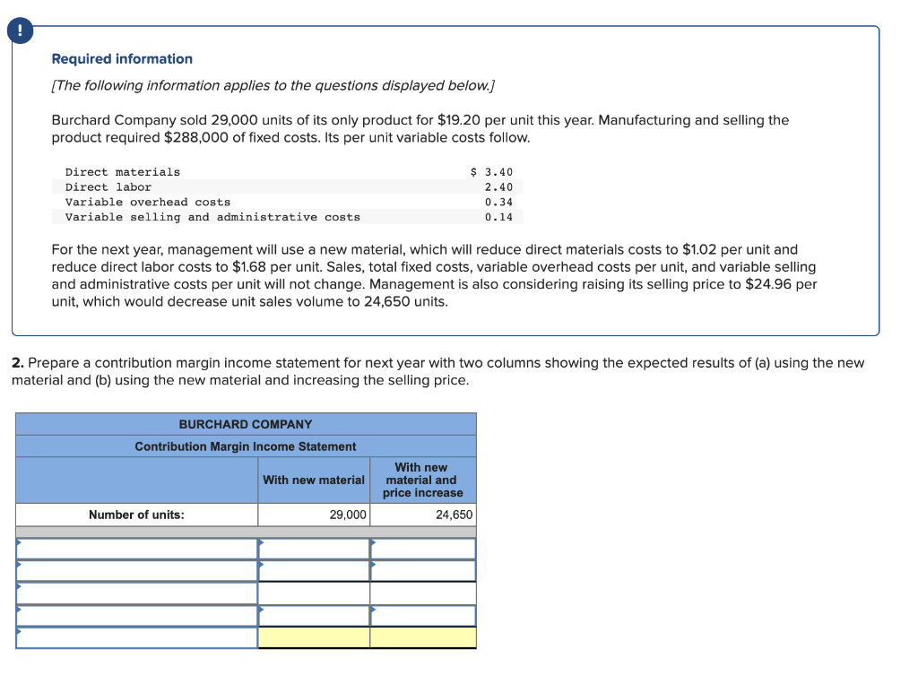 Solved 1. Compute the contribution margin per unit from (a)