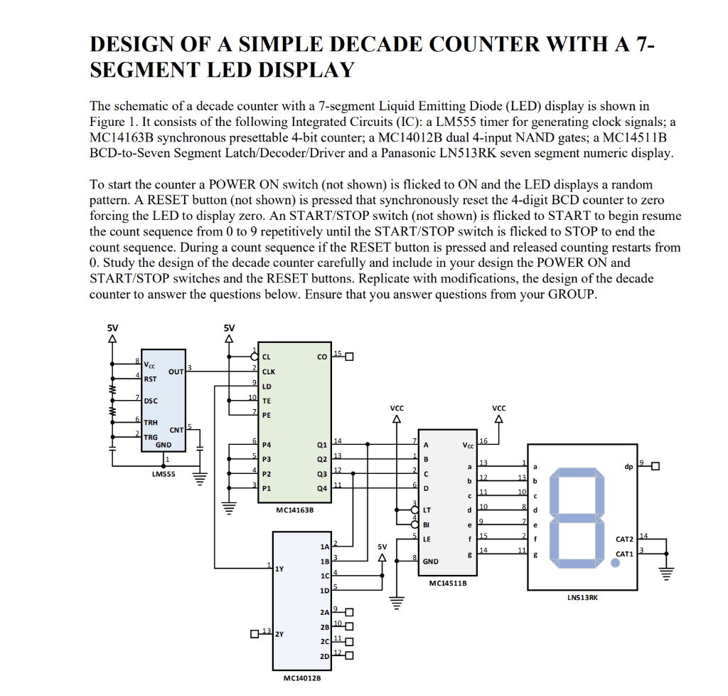 Seven Segment Display Counter Circuit - Circuit Diagram