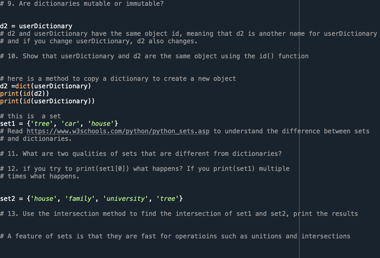Solved = keyvaue pairs go in dictionaries userDictionary