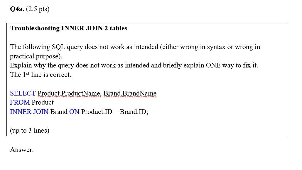 Solved Troubleshooting INNER JOIN 2 tables The following SQL