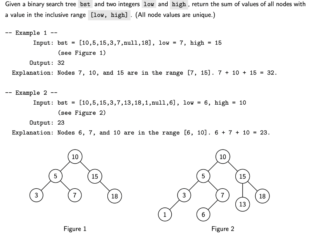 Solved Given a binary search tree bst and two integers low
