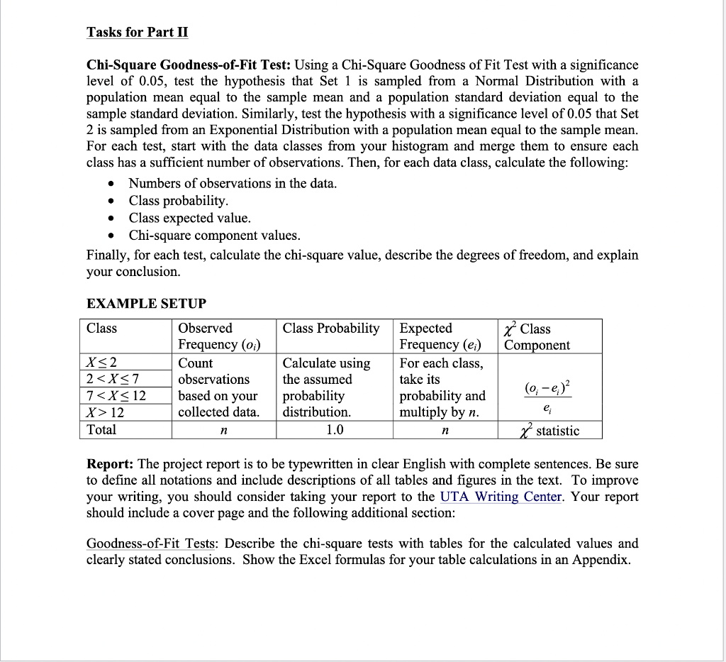 Solved Tasks for Part II Chi-Square Goodness-of-Fit Test: | Chegg.com