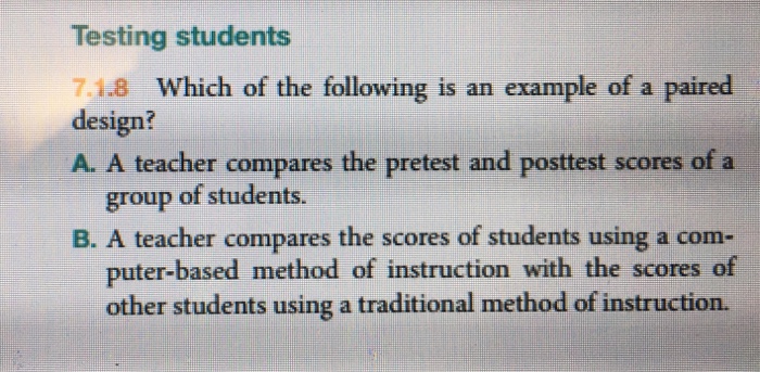 Solved Testing Students 7.1.8 Which Of The Following Is A...
