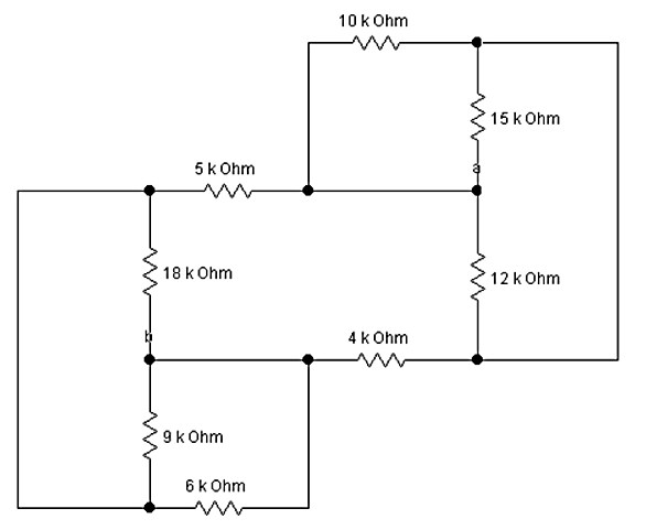 Solved 12 k Ohm 4 k Ohm 15 k Ohm 5 kOhm 6 k Ohm 7 kOhm 18 k | Chegg.com