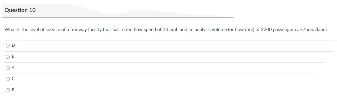 Solved What is the level of service of a freeway facility | Chegg.com