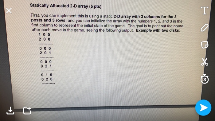 Statically Allocated 2D array (5 pts) First, you can