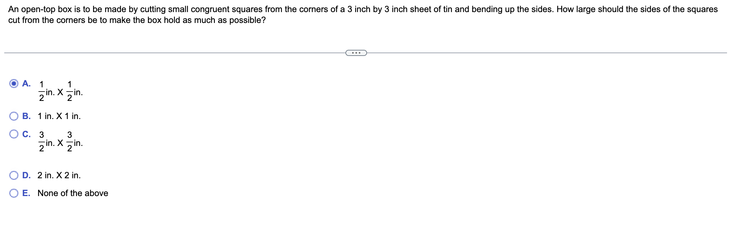 Solved An opentop box is to be made by cutting small