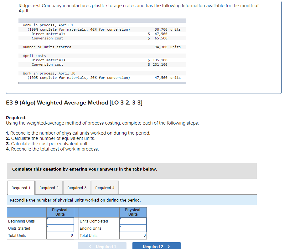 Solved Ridgecrest Company manufactures plastic storage