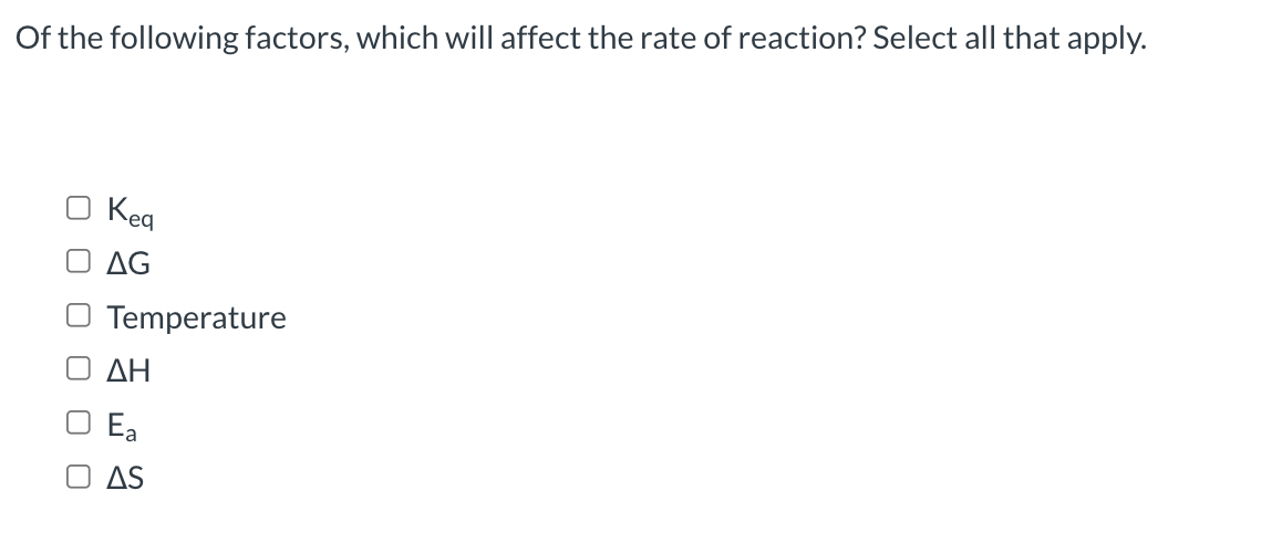 Solved Of the following factors, which will affect the rate | Chegg.com