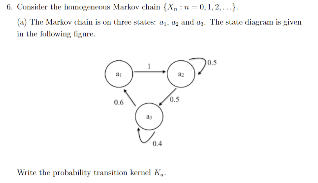 Solved 6. Consider the homogeneous Markov chain {Xn